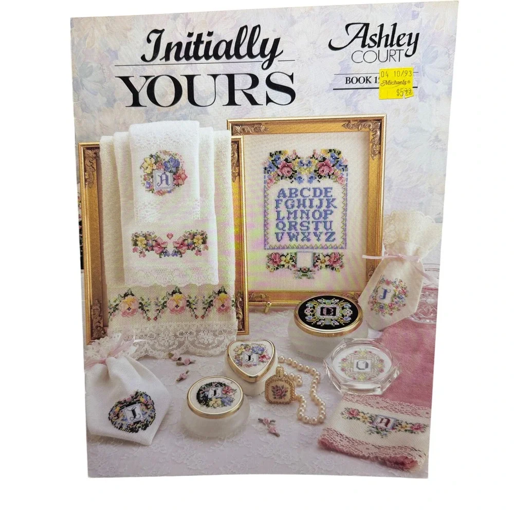 Ashley‎ Court Initially Yours Book 1 Cross Stitch Pattern Floral Alphabet 1993